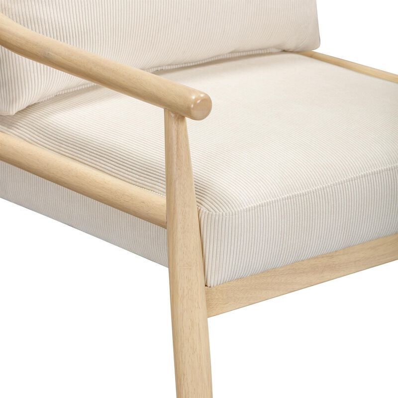 Tov Furniture Dixie Cream Chenille Velvet Accent Chair image number 5