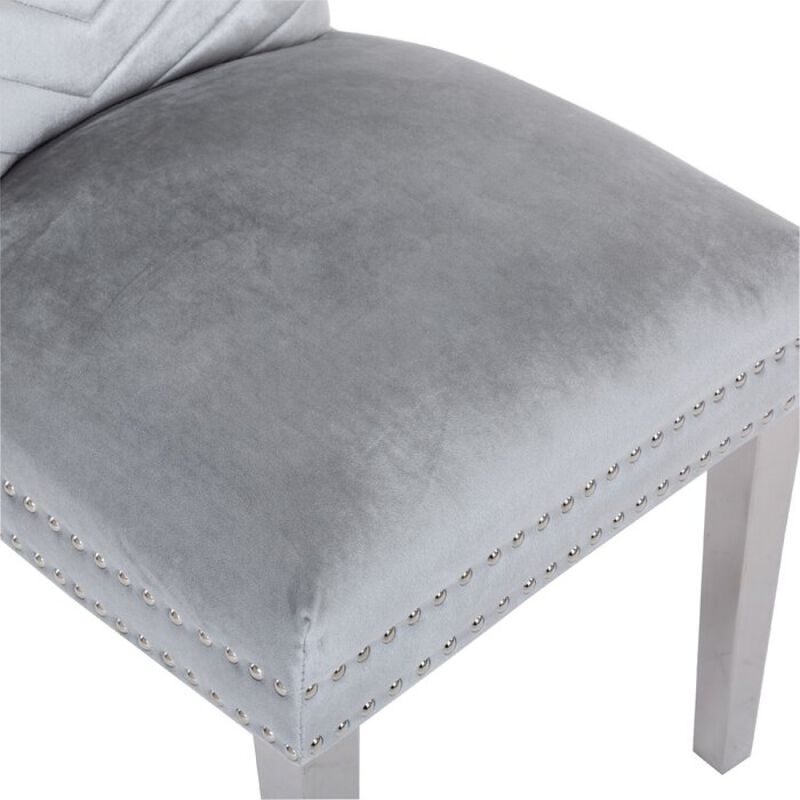 Eva 2 Piece Dining Chairs Finished with Velvet Fabric image number 4