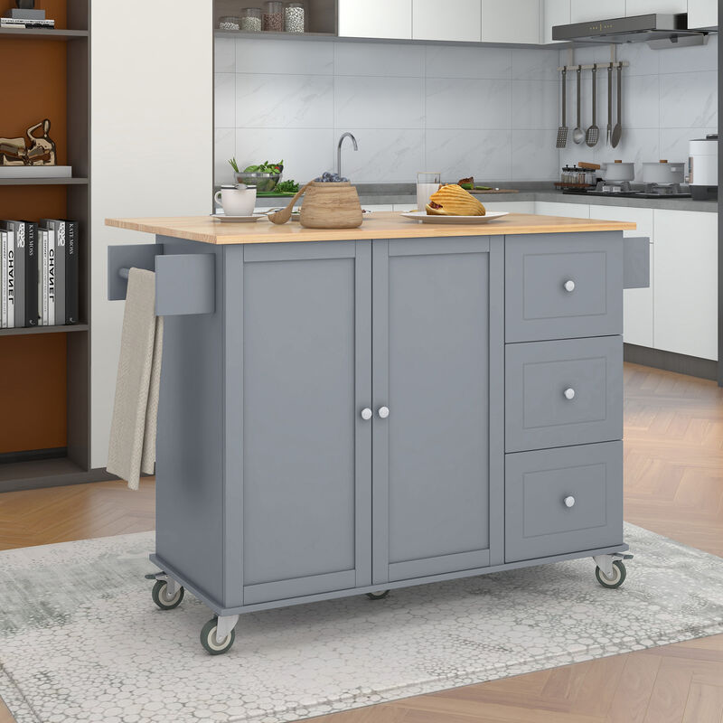 Merax Rolling Mobile Kitchen Island image number 2