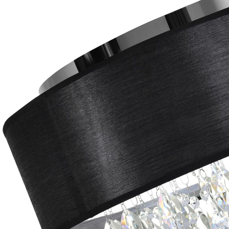 Dash 4 Light Drum Shade Flush Mount With Chrome Finish