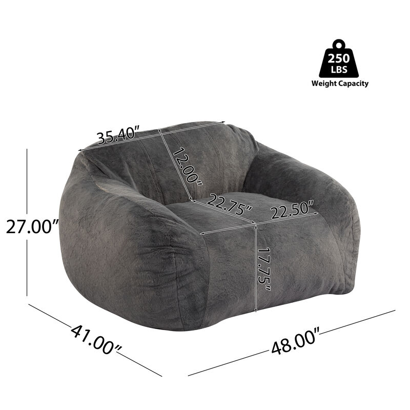 Christopher Knight Home Aleida Modern Versatile Faux Fur Bean Bag with Backrest image number 2
