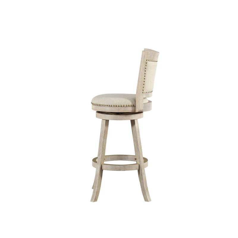 Boraam Melrose Swivel Bar Stool - Ivory Wire-Brush