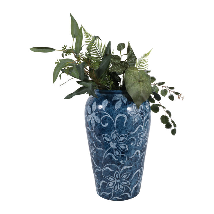 Distressed Floral Vase