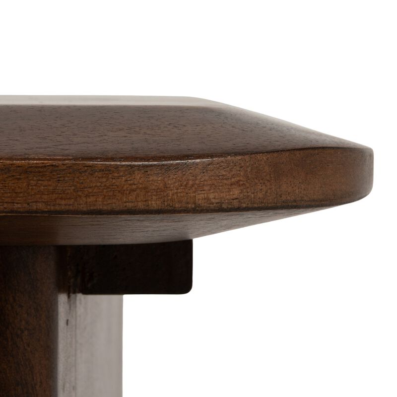 Acacia Wood Square End Table, Walnut Finish image number 5