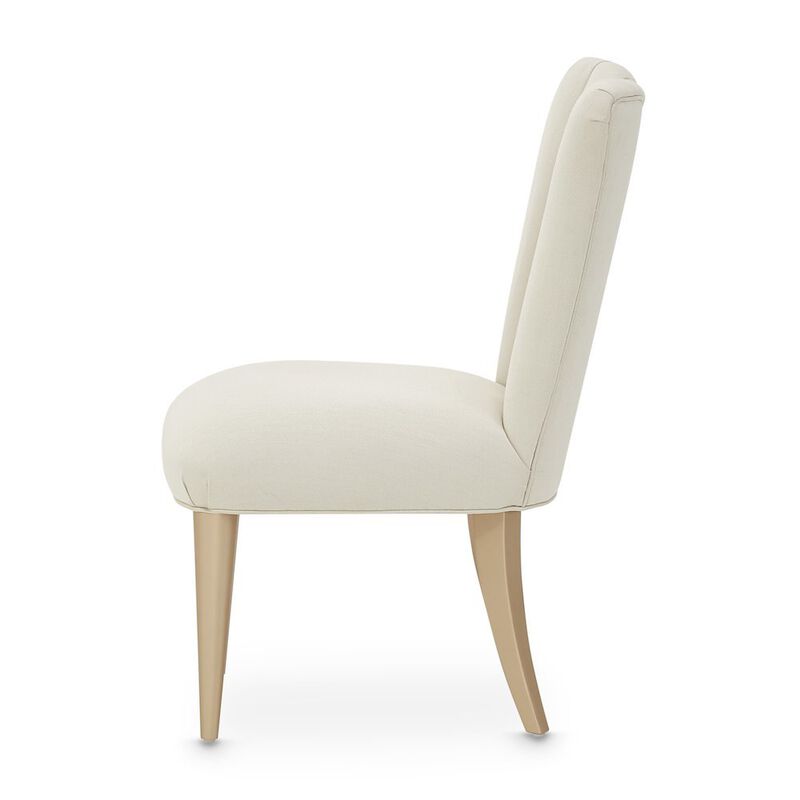 Elegant Upholstered Dining Chairs Set of 2 &ndash; Champagne Finished Side Chairs image number 6