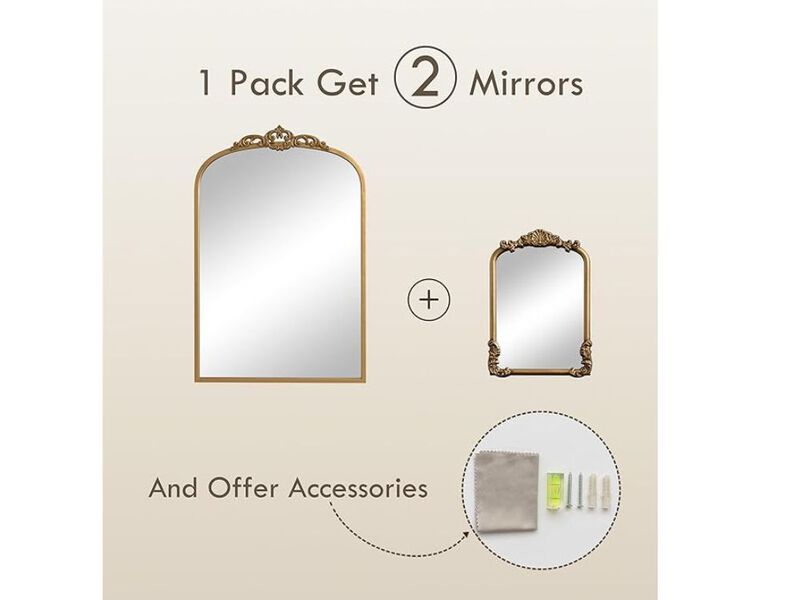 Vintage Gold Mirror Set &ndash; Baroque Wall & Vanity Decor, 2-Piece