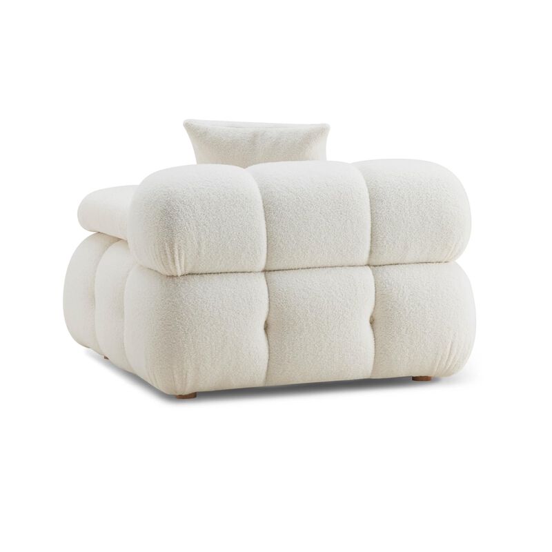 Casafoyer Calliope Cream Vegan Shearling Modular Armless Chair image number 4