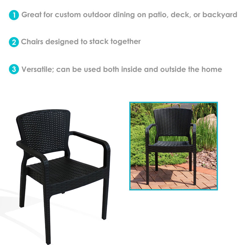 Sunnydaze Segonia Plastic Stackable Dining Armchair