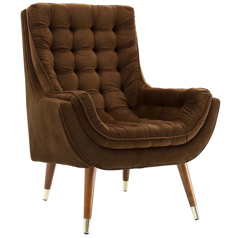 Suggest Button Tufted Performance Velvet Lounge Chair image number 0