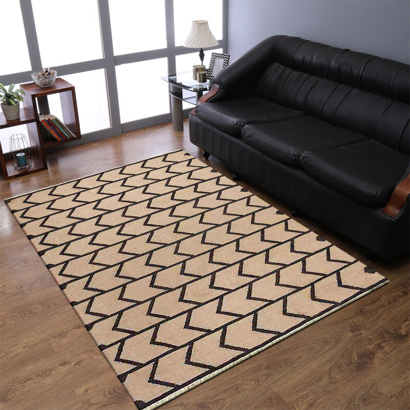 RUGSOTIC CARPETS HAND WOVEN FLAT WEAVE KILIM WOOL ECO-FRIENDLY AREA RUGS  - Rectangle Shape, Contemporary Design, Low Pile Handmade Rugs for Living Room (D00109) image number 1