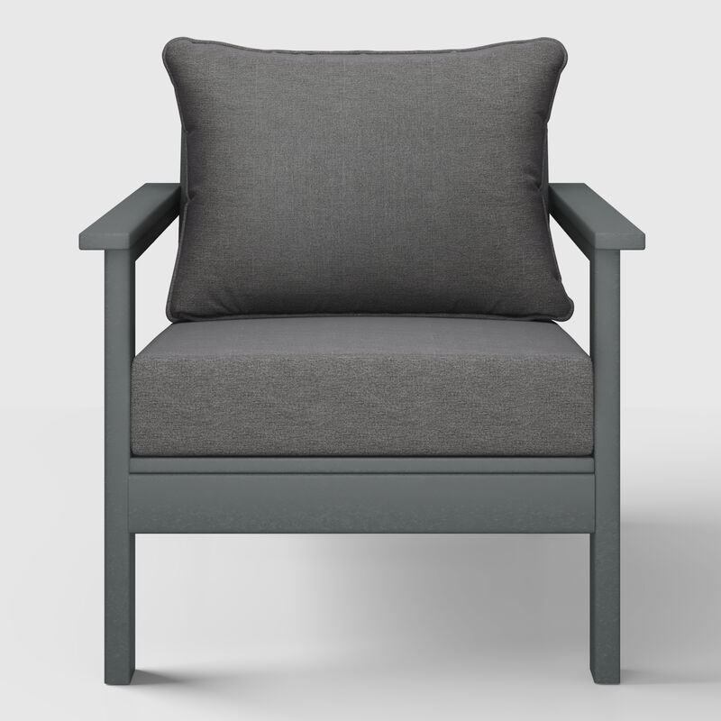 WestinTrends Outdoor Modern HDPE Patio Club Chair with Deep Seat Cushions