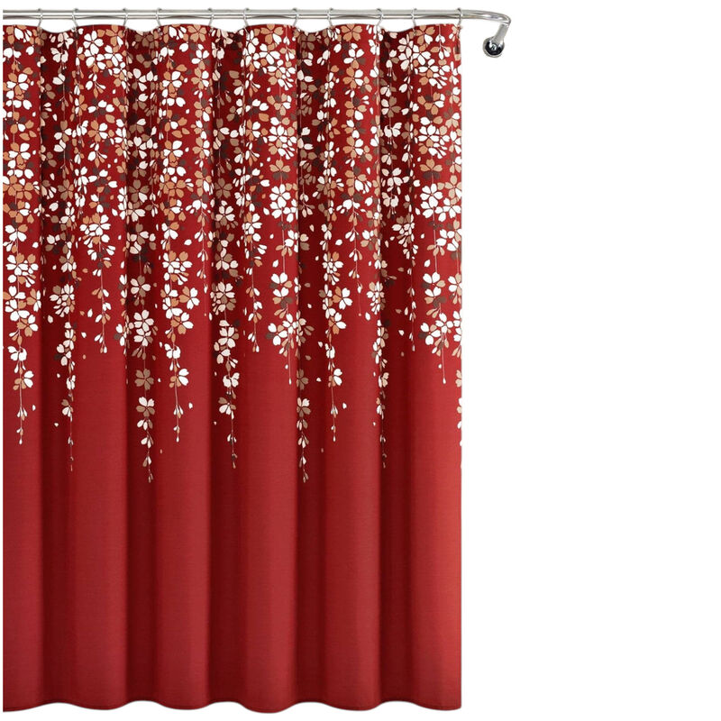 Decorative Floral Vines Shower Curtain – Vibrant Flower & Vines Print, Durable & Easy to Clean