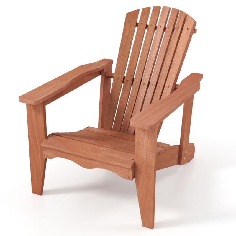 Hivvago Solid Wood Adirondack Chair with High  Backrest and Wide Armrests
