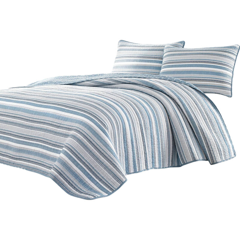 3-Piece Reversible Quilt Set in Soft 100% Cotton, Ideal Bedding for All Seasons