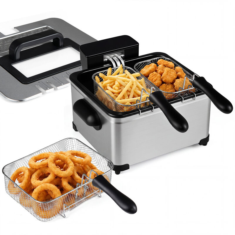 3 Basket Electric Deep Fryer with 1700W Power LED Touchscreen and 6 Preset Settings image number 3