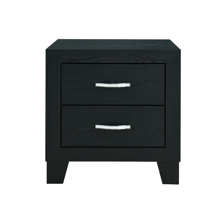 Reid Black Contemporary Nightstand