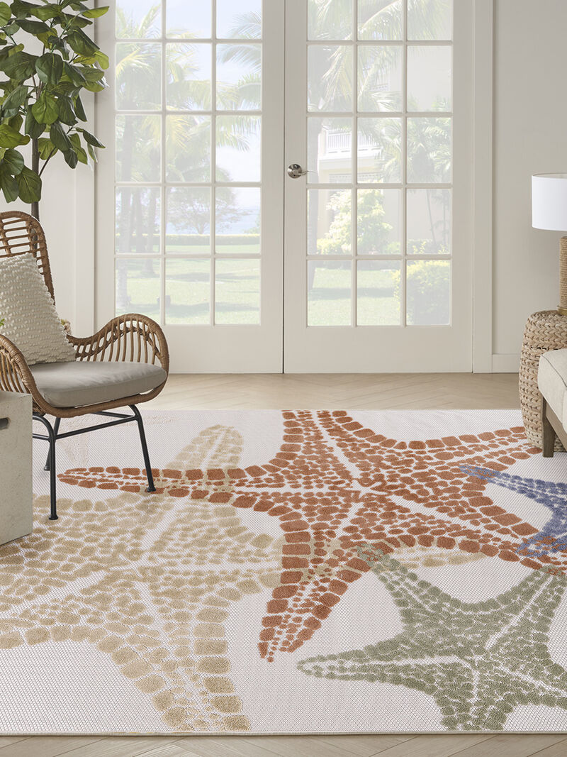 Aloha ALH28 Ivory/Multicolor 9' x 12' Rug