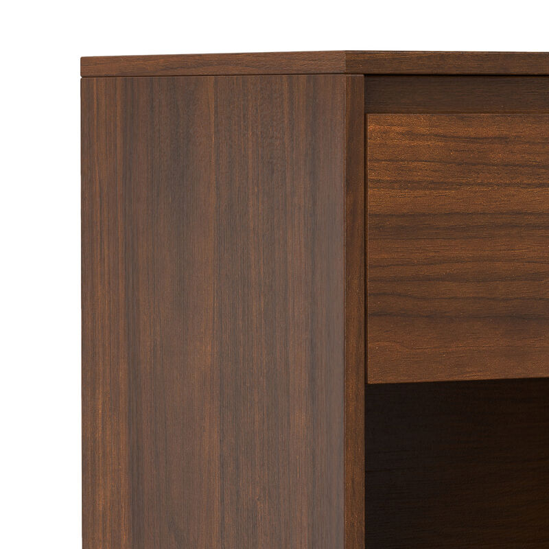 Hunter  20 inch Wide Industrial Modern Nightstand in Walnut