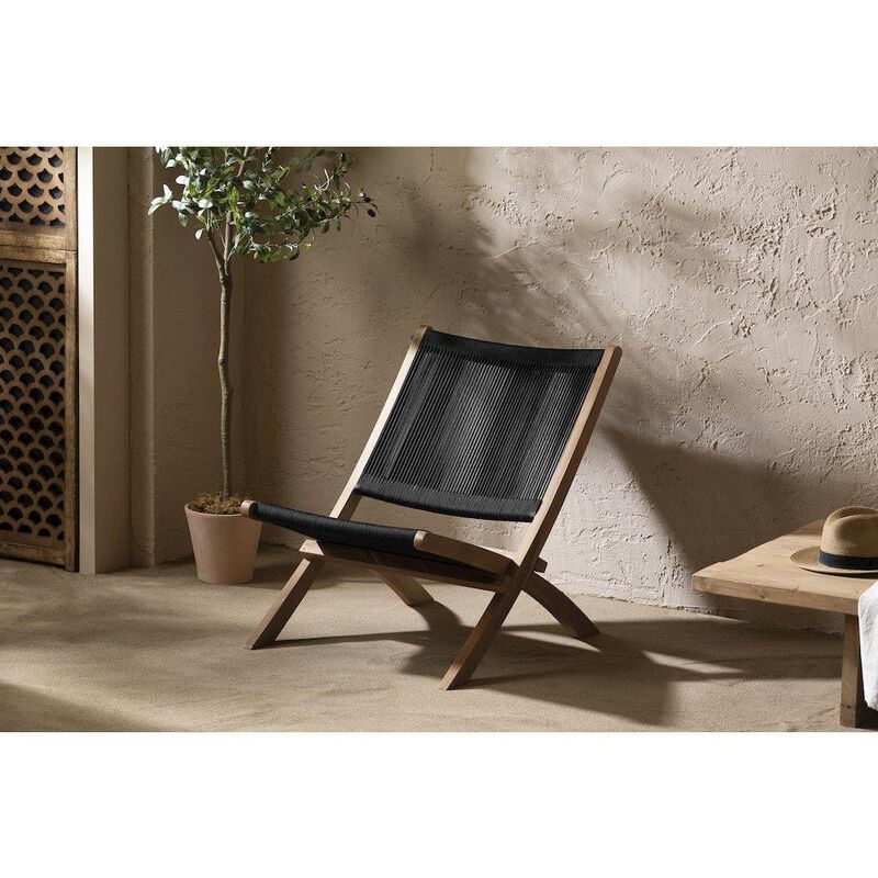 Agave Lounge Chair, Black and Natural