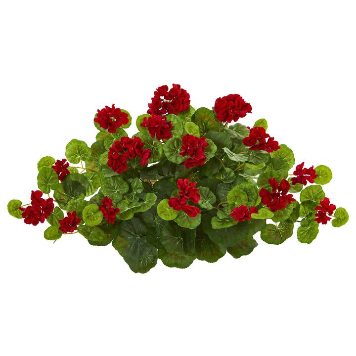 Nearly Natural 24-in Geranium Artificial Ledge Plant