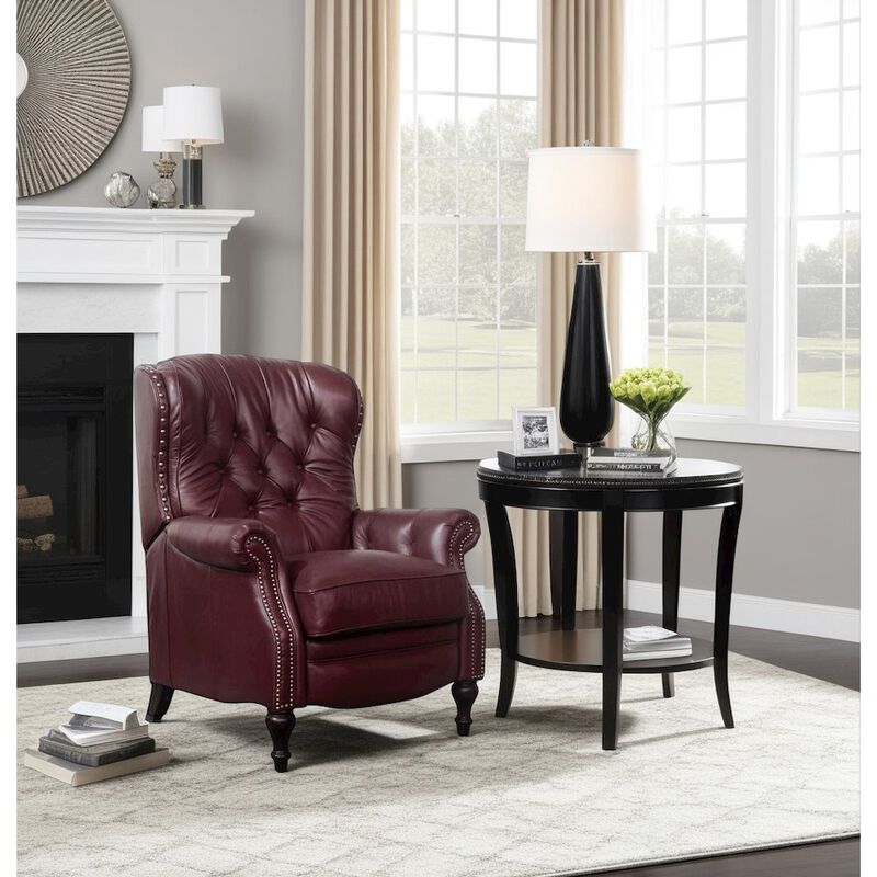 Red Leather Recliner with Hardwood Plywood Frame for Stylish Comfort image number 4