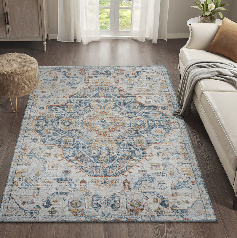 Shaemus Bohemian Medallion Low-Pile Machine-Washable Area Rug