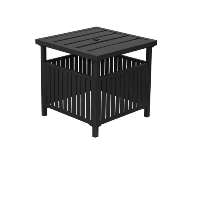 Stylish Coffee Table with Umbrella Hole – Outdoor Patio Table for Garden, Deck & Balcony