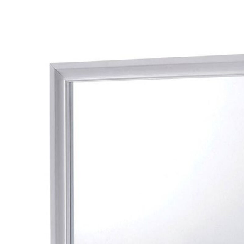 Wall Mirror with Molded Wooden Frame, White