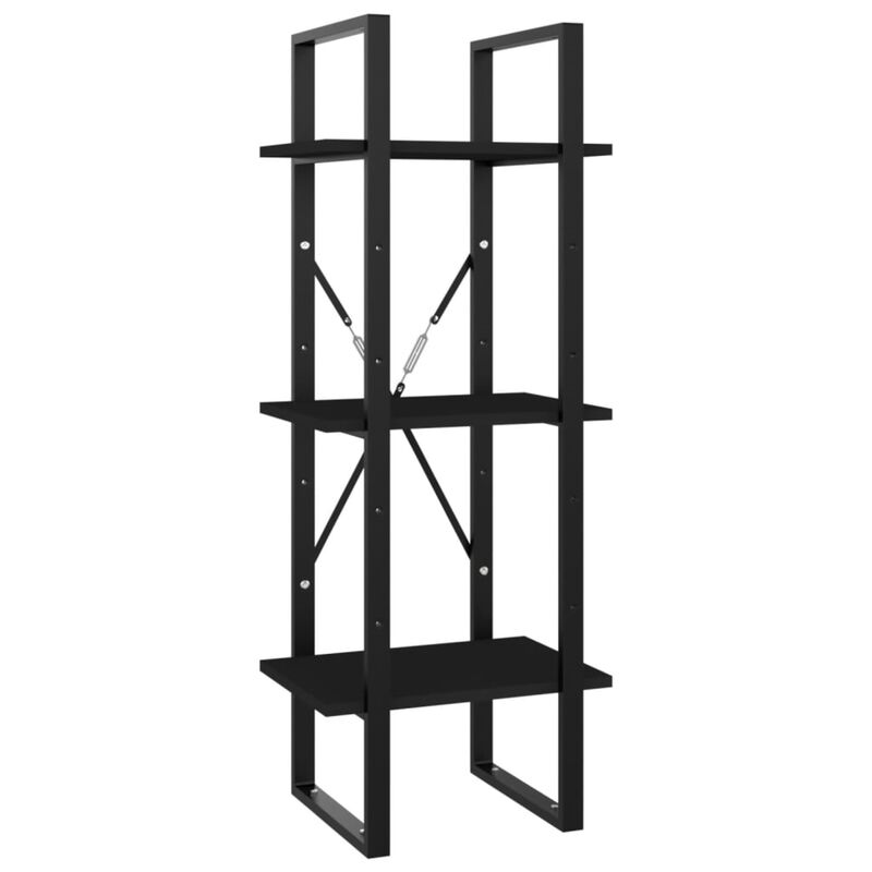 vidaXL 5-Tier Book Cabinet Black 15.7" x 11.8" x 69.9" Chipboard