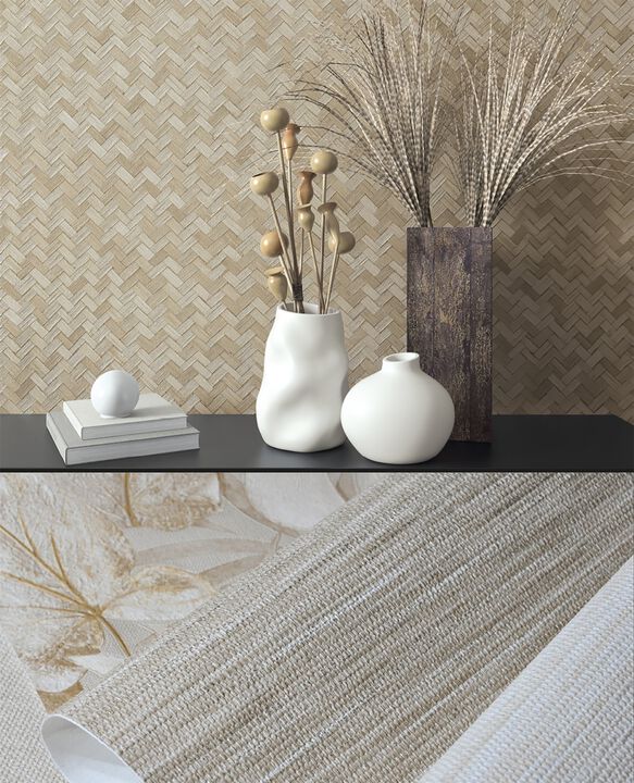 Eden Rattan Beige Wallpaper EN3330914