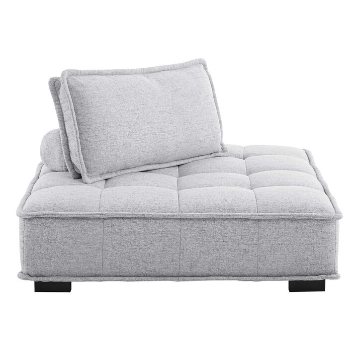 Saunter Tufted Fabric Armless Chair Gray