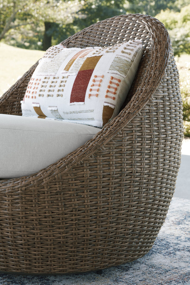 Cardiff Beach Outdoor Loveseat and Swivel Chairs Set of 3 image number 2
