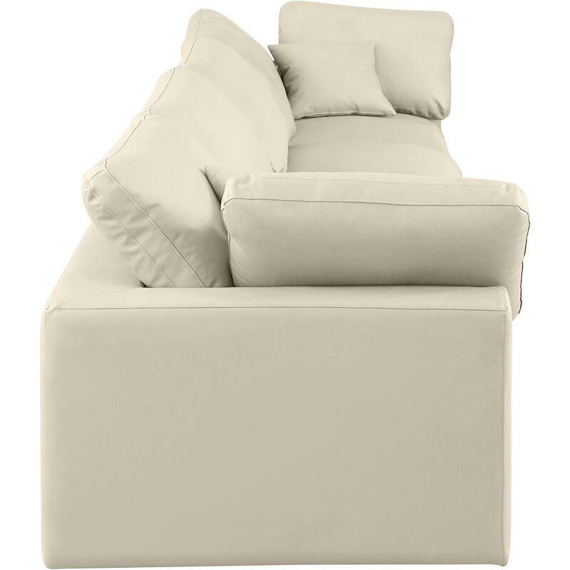 Meridian Furniture Comfy Cream Vegan Leather Modular Sofa