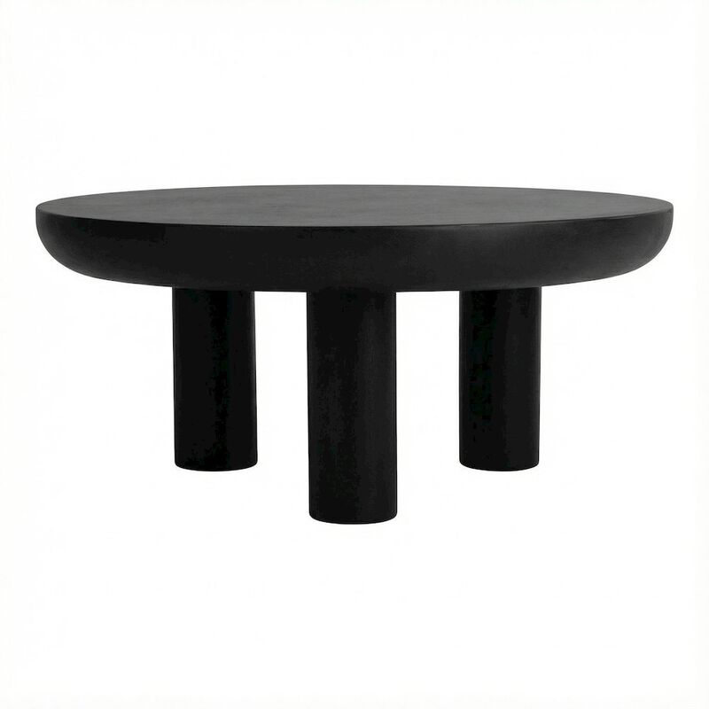 Starlight Canyon Home Black Concrete Top Coffee Table with Plywood Frame and Durable Cement Legs image number 0