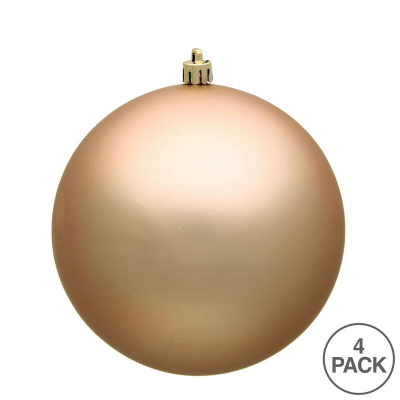 Vickerman 6" Cafe Latte Matte Ball Ornament. Includes 4 Ornaments per Pack. image number 2