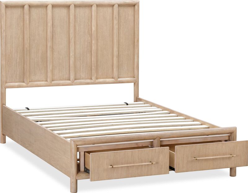 Dorsey California King-size Two Drawer Storage Bed in Granola image number 5