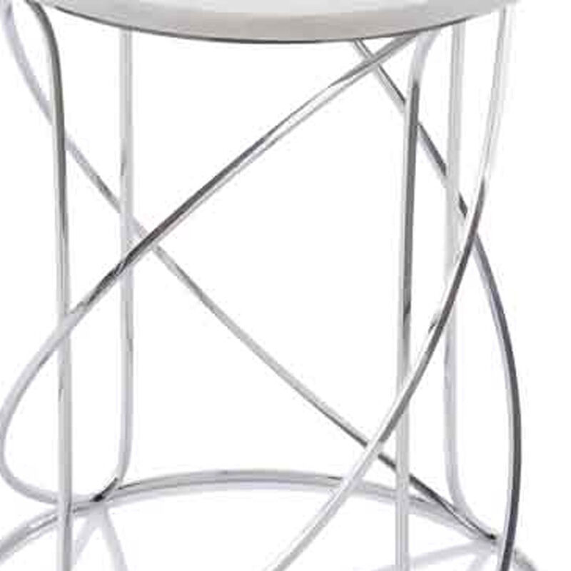 Classic Round End Table with Genuine Marble Top