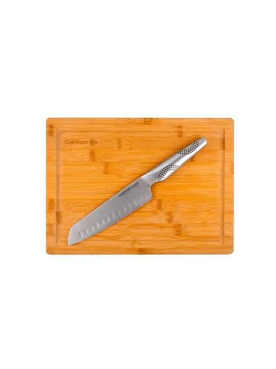 iD3® Santoku Knife 18cm 7" & Board Set 25.5cm 10" x 35cm 13.7"