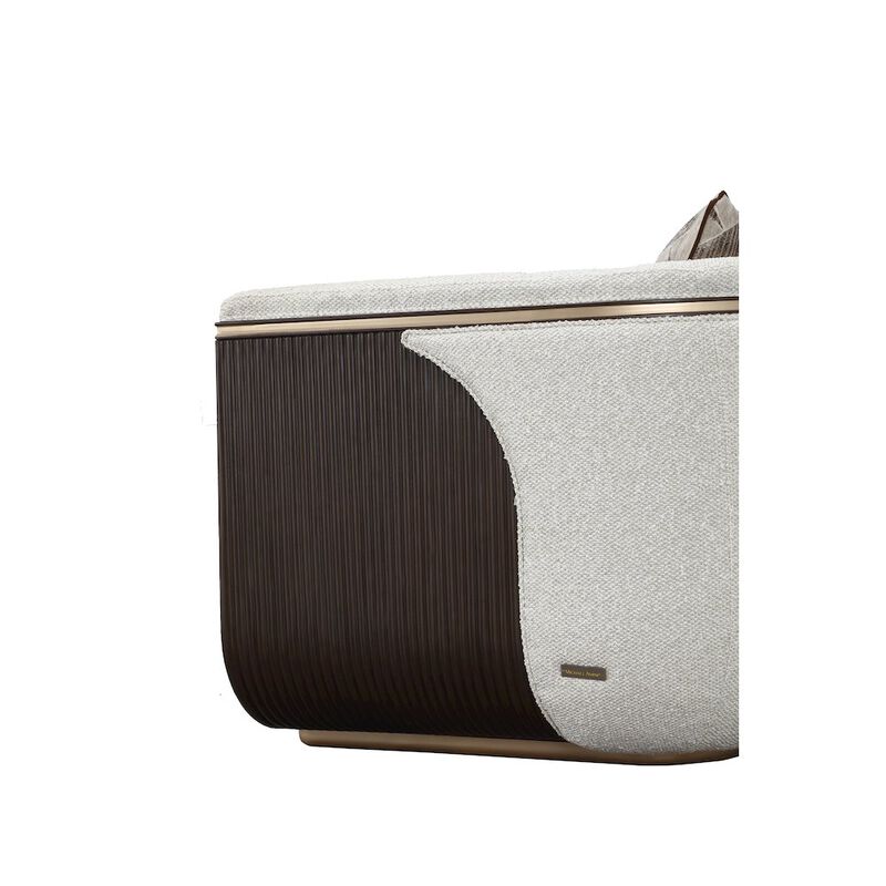 Michael Amini West Kensington Matching Chair - Buff/Medium Espresso