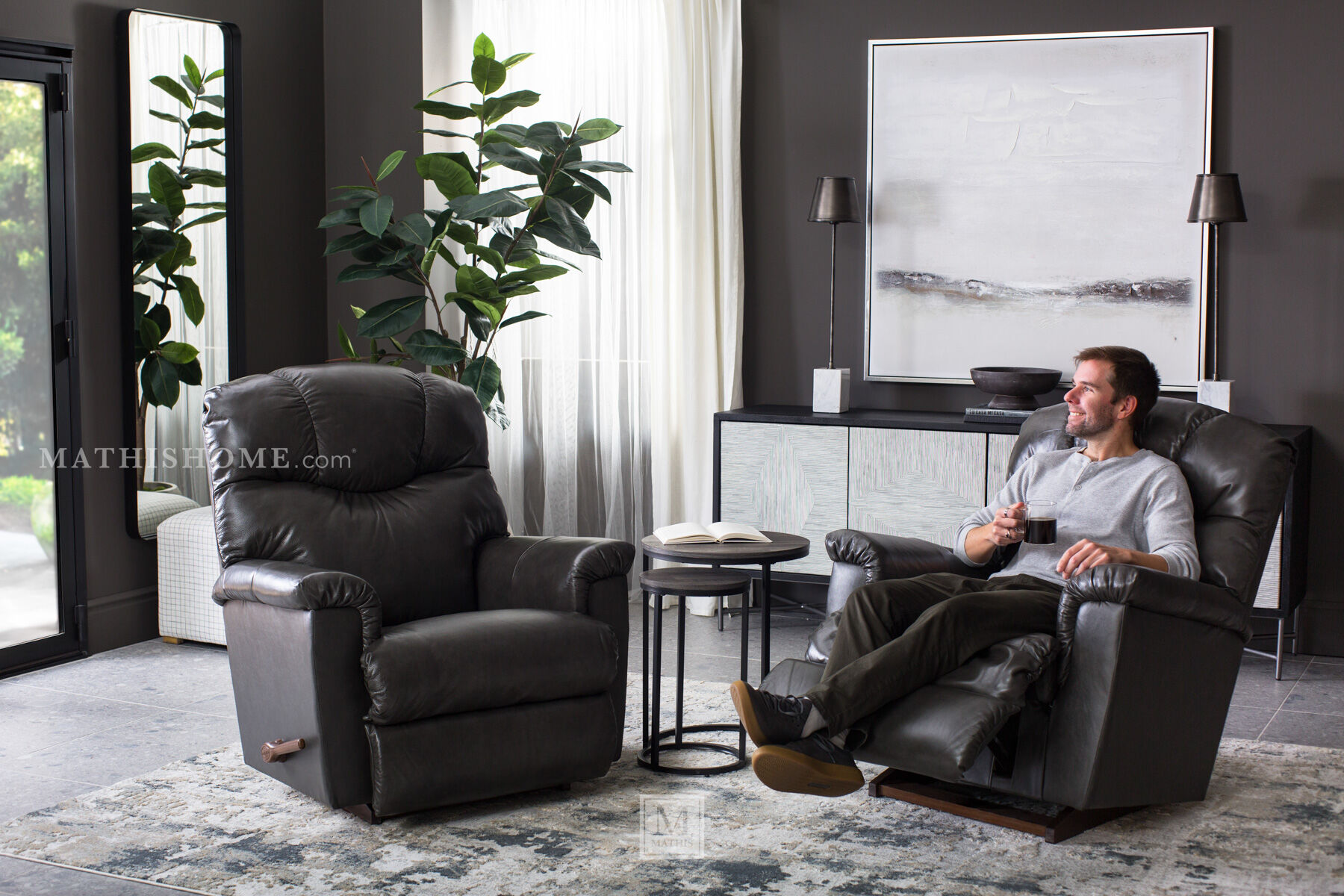Lancer Charcoal Rocking Recliner | Mathis Home