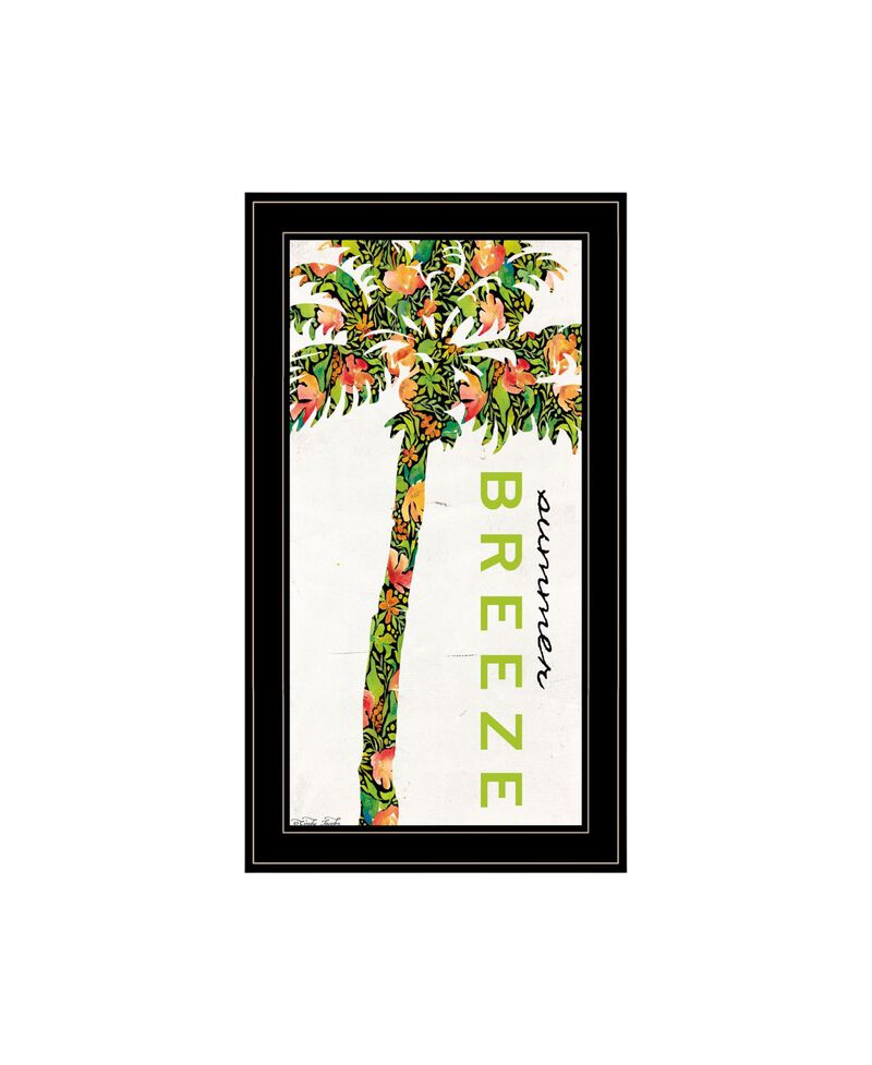HomeRoots Set Of Two Summer Breeze Funky Palm Trees Black Framed Wall Art image number 3