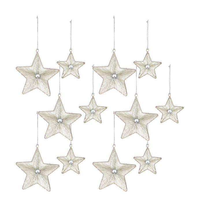 Star Christmas Ornament for Holiday Tree Decoration (Set of 12)