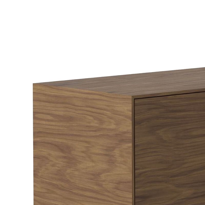 Cid Tera Sideboard Buffet Cabinet, 89 Inch Brown Walnut Veneer, 2 Angled Doors image number 3