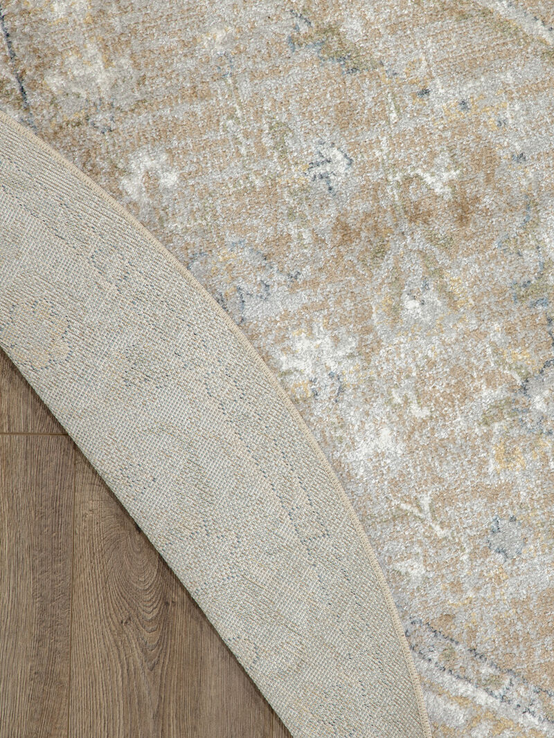Astra Machine Washable ASW12 Beige 7'10" x Round Rug