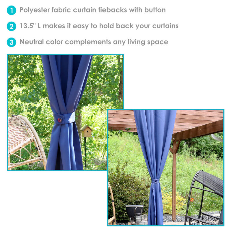 Sunnydaze Indoor/Outdoor Polyester Curtain Tiebacks