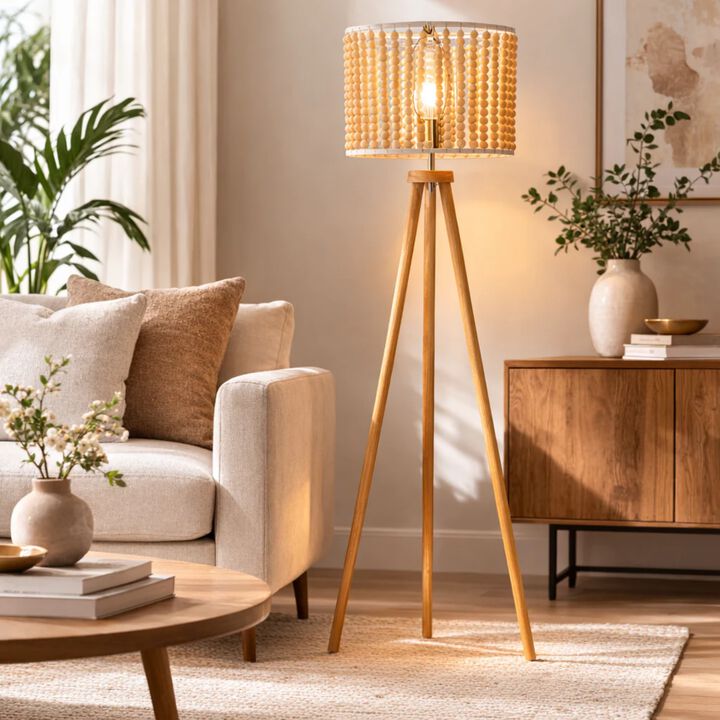 ELEMENT ACE Slim Tall Three-Legged Standing Floor Lamp with Foot Switch Control, Plug-In Operation, Ideal for Reading Corners, Bedside, Study Areas and Living Rooms