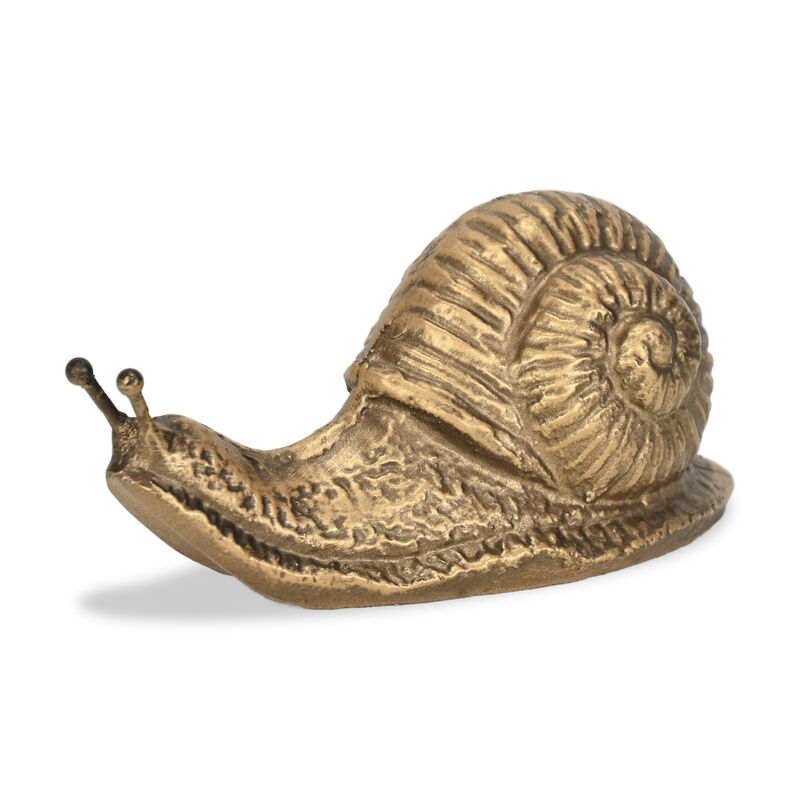 HomeRoots 3" Antiqued Gold Cast Iron Snail Figurine image number 5