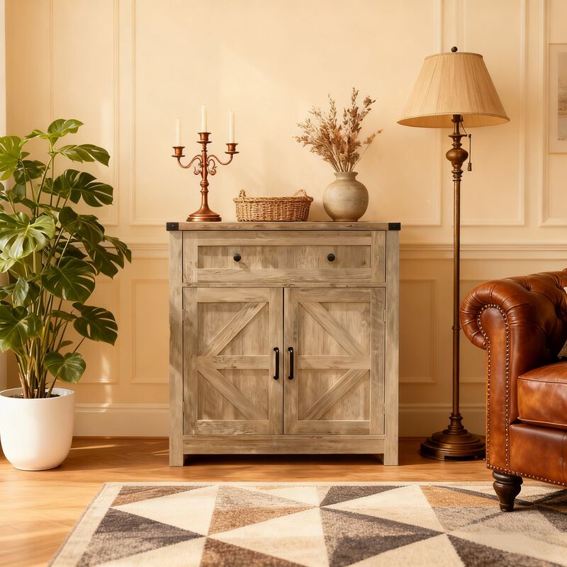 Luxba Farmhouse Sideboard Buffet Storage Cabinet image number 6