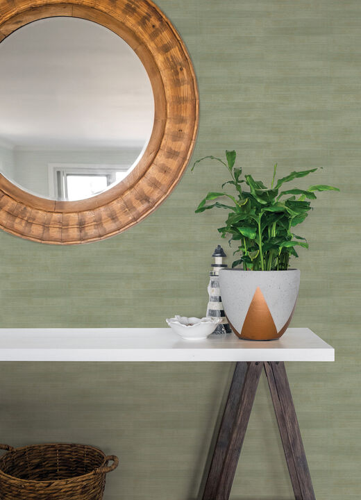 Dermot Light Green Horizontal Stripe Wallpaper