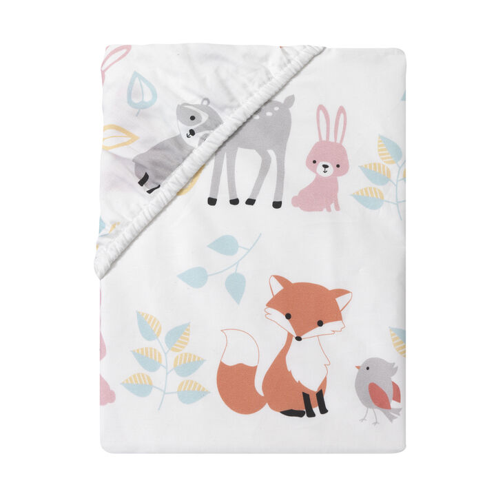Lambs & Ivy Little Woodland Forest Animals 100% Cotton Baby Fitted Crib Sheet